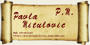 Pavla Mitulović vizit kartica